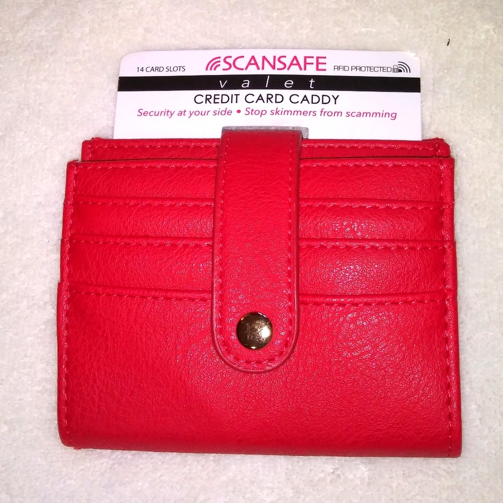 Scansafe RFID Credit Card Caddy Red NWT